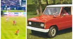 Reclamă la Dacia Duster apărută la meciul Dinamo – Liverpool din 1984. Ce maşini exporta, de fapt, România în Marea Britanie