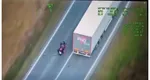 Sancţiuni record pentru un motociclist filmat din elicopter în timp ce face mai multe depăşiri neregulamentare pe DN 1