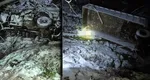 Accident grav pe Valea Arpașu Mare! Un camion care transporta lemne a căzut într-o râpă, iar doi bărbați au murit
