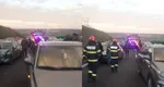 Accident grav cu 11 autoturisme pe DEx12, Craiova-Pitești, în a doua zi de Crăciun. A fost activat Planul Roșu de Intervenție VIDEO