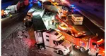 Carambol masiv în statul american Indiana din cauza zăpezii de pe sosea VIDEO