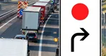 Un indicator rutier inedit le dă bătăi de cap conducătorilor auto. Semnul de circulație cu un punct roșu și o săgeată, mai eficient decât GPS-ul