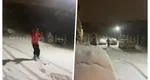 Un clujean și-a pus clăparii și schiurile în picioare și s-a dat cu ele pe stradă