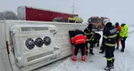 Accident grav din cauza vremii în județul Giurgiu. Un microbuz cu 16 pasageri s-a răsturnat. PLAN ROȘU de intervenție