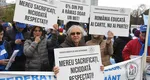Protest al profesorilor la Cotroceni: Şcoală săracă – Ţară needucată