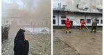 Incendiu puternic la o mănăstire din Gorj în timpul slujbei. Pompierii au intervenit de urgență