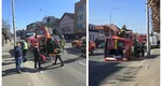 Accident grav în Sibiu! Șapte persoane au ajuns la spital după ce o ambulanță ciocnită de o altă mașină s-a răsturnat! A fost activat Planul Roșu de intervenție