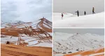 Dunele de nisip din Algeria au fost acoperite de zăpadă. Este a șaptea oară în patru decenii când ninge în această regiune