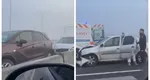 Carambol în Constanța. Nouă maşini, în care se aflau 13 persoane, implicate într-un accident rutier pe DN 3, în apropiere de ieşirea pe A4
