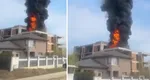 Incendiu în Tunari. Terasa unui bloc în construcții a luat foc