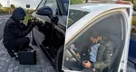 Un hoț cu state vechi de plată, din Târgu Jiu, a adormit la „locul de muncă”. Polițiștii l-au găsit într-una dintre mașinile din care furase, pe locul șoferului