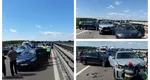 Carambol cu șapte mașini pe Autostrada A3. Traficul spre București a fost blocat și deviat, se circulă doar pe banda de urgență