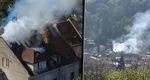 Incendiu în centrul istoric din Brașov. Acoperișul unei locuințe, cuprins de flăcări