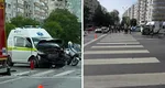 Accident cumplit în Ștefan cel Mare, după ce o ambulanță a intrat în plin într-un autoturism