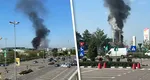 Explozie urmată de incendiu în Prahova: pericol de a doua deflagrație, un bărbat a fost rănit