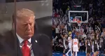 Donald Trump a fost huiduit la finala NBA din New York și ironizat după ce ar fi ațipit în lojă VIDEO