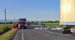 Accidente grave pe DN6. Două TIR-uri s-au ciocnit frontal. Un bărbat de 39 de ani a murit şi două persoane au fost rănite