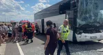 Accident grav în județul Călărași: un autocar plin cu copii a intrat în coliziune cu un TIR. A fost activat Planul Roșu de Intervenție