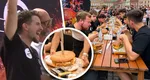 Un român a devorat un burger de 2 kilograme în doar 9 minute. A reușit imposibilul și a pus mâna pe premiul de 400 de euro: „N-am mai mâncat de ieri”