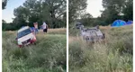 În loc să întoarcă micii pe grătar, un oltean a întors maşina cu roţile-n sus VIDEO viral