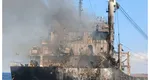 O navă s-a scufundat în Marea Neagră, după ce a fost lovită de tirurile Rusiei VIDEO