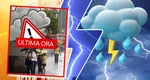 Furtunile cu ploi torențiale și vijelii puternice se extind. Noi alerte cod galben emise de ANM până marți seara