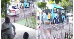 Microbuz împins de călători în mijlocul drumului. Imagini virale surprinse la Galați