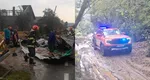 Trei județe din România, afectate de fenomene meteo extreme sâmbătă seara. Drumuri blocate, case avariate și oameni evacuați FOTO