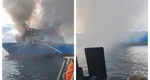 Nicuşor Dan afirmă că nava care a luat foc în zona economică exclusivă a României din Marea Neagră a fost lovită: Nava a fost lovită şi pare că s-a scufundat,