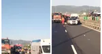 Accident cu patru mașini pe Autostrada A1. Mai multe persoane au fost rănite, traficul a fost restricționat