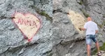 A fost identificat bărbatul care a desemnat o inimă cu spray pe o stâncă de pe Transfăgărășan pentru „ANNA”. Ce amendă riscă