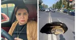 Carmen Șerban, momente şocante pe o stradă din București. A intrat cu mașina într-o groapă: „Nu știu cum am ieșit” VIDEO