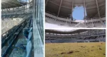 Stadionul Cernomoreț din Odesa, unul dintre cele mai mari din Ucraina, grav avariat după un atac rusesc. Meciul din campionat a fost amânat