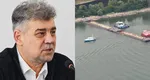 Marcel Ciolacu critică dur operațiunea de scufundare a barjelor în Dunăre: „Nu s-a întâmplat nimic, fiindcă normal că s-au schimbat curenții, era logic. Să vedeți cât o să ne coste să le scoatem de acolo”