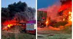 Incendiu devastator la un depozit plin cu uleiuri și materiale inflamabile de lângă Constanța. A fost emis Ro-Alert