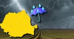 Furtuni cu grindină și ploi torențiale după zilele caniculare. Noi avertizări cod galben de averse