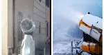 Soluţie inedită împotriva caniculei! Tun de zăpadă în centrul Braşovului pentru răcorirea turiştilor şi a localnicilor VIDEO