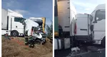Accident cumplit între două TIR-uri și un microbuz. Două femei au murit pe loc