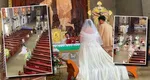 Imagini virale! Nuntă desfășurată într-o biserică inundată. „Nu ne-a deranjat că ținutele noastre s-au udat” VIDEO