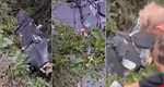 Dronă prăbușită în Suceava și școli închise. Localnicii s-au înghesuit să fotografieze aparatul de război: „E foarte mare. Încă are becuri aprinse, ceasul încă merge” VIDEO