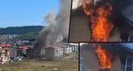 Incendiu puternic în Cluj. Ard un apartament și acoperișul blocului