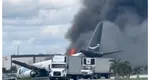 Avion prăbuşit, imagini şocante cu epava acoperită de un fum dens VIDEO