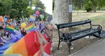 Bănci din „piele” neagră, dedicate comunității LGBTQIA+, într-un parc din Timișoara. Artistul spune că locurile neiluminate din parc ar fi permis persoanelor „queer” să aibă parte de „intimitate” și „conexiuni”