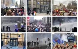 Ciocniri violente la protestul anti-restricţii COVID de la Bruxelles. Protestatarii au spart geamurile de la intrarea în clădirea Comisiei Europene. Forţele de ordine au intervenit cu tunuri cu apă şi gaze lacrimogene VIDEO
