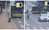 Un șofer de autobuz a oprit în stație și a fugit la toaletă, dar a uitat să tragă frâna de mână. Panică totală, cum au fost salvați călătorii