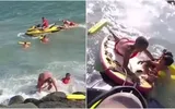 VIDEO Copii salvaţi de la înec în ultimul moment. Intervenţii dramatice ale salvamarilor pe litoral