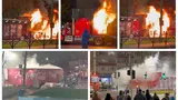 Video Incredibil! Camionul Coca-Cola din reclamele de iarnă a luat foc în Berceni! S-a făcut scrum până au intervenit pompierii!