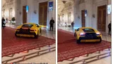 Lamborghini rătăcit pe holurile Palatului Parlamentului: „E prea scumpă parcarea cu plată” VIDEO