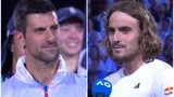 VIDEO: Novak Djokovic a primit cel mai frumos compliment de la Stefanos Tsitsipas, după finala Australian Open 2023. Lecție de fair-play oferită de grec