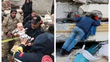Imaginile unui alt miracol: Un copil de 5 ani, salvat de sub dărâmături. I se vedeau doar trei degete de sub placa imensă de beton căzută la cutremur